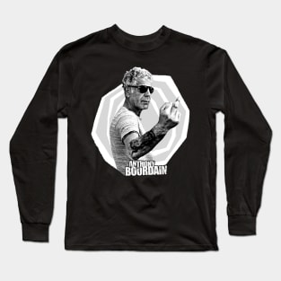 anthony bourdain middle finger style Long Sleeve T-Shirt